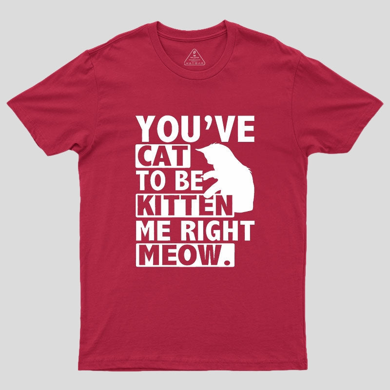 You've Cat To Be Kitten Me Right Meow Geek T-Shirt