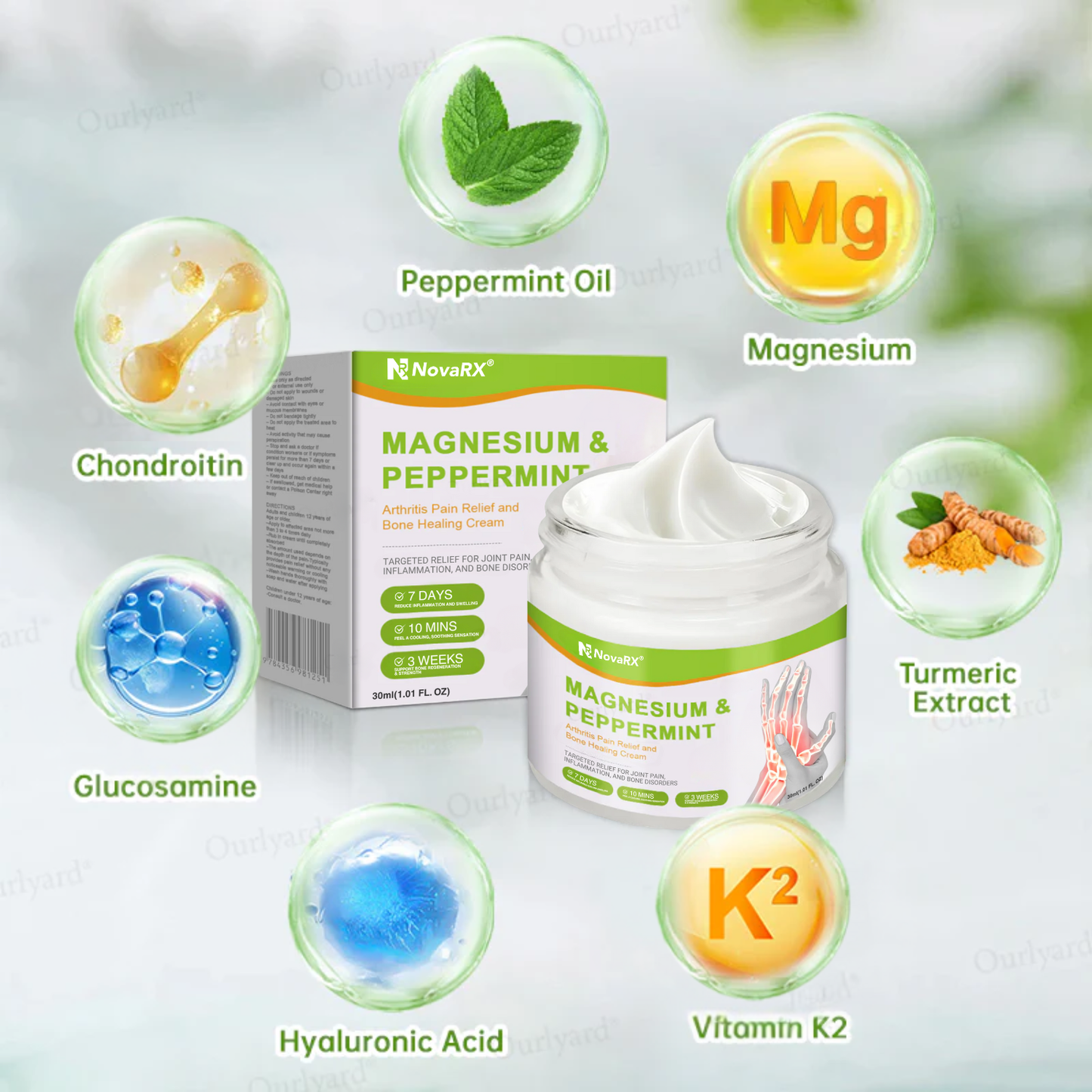 NovaRX® Magnesium & Peppermint Arthritis Pain Relief and Bone Healing Cream