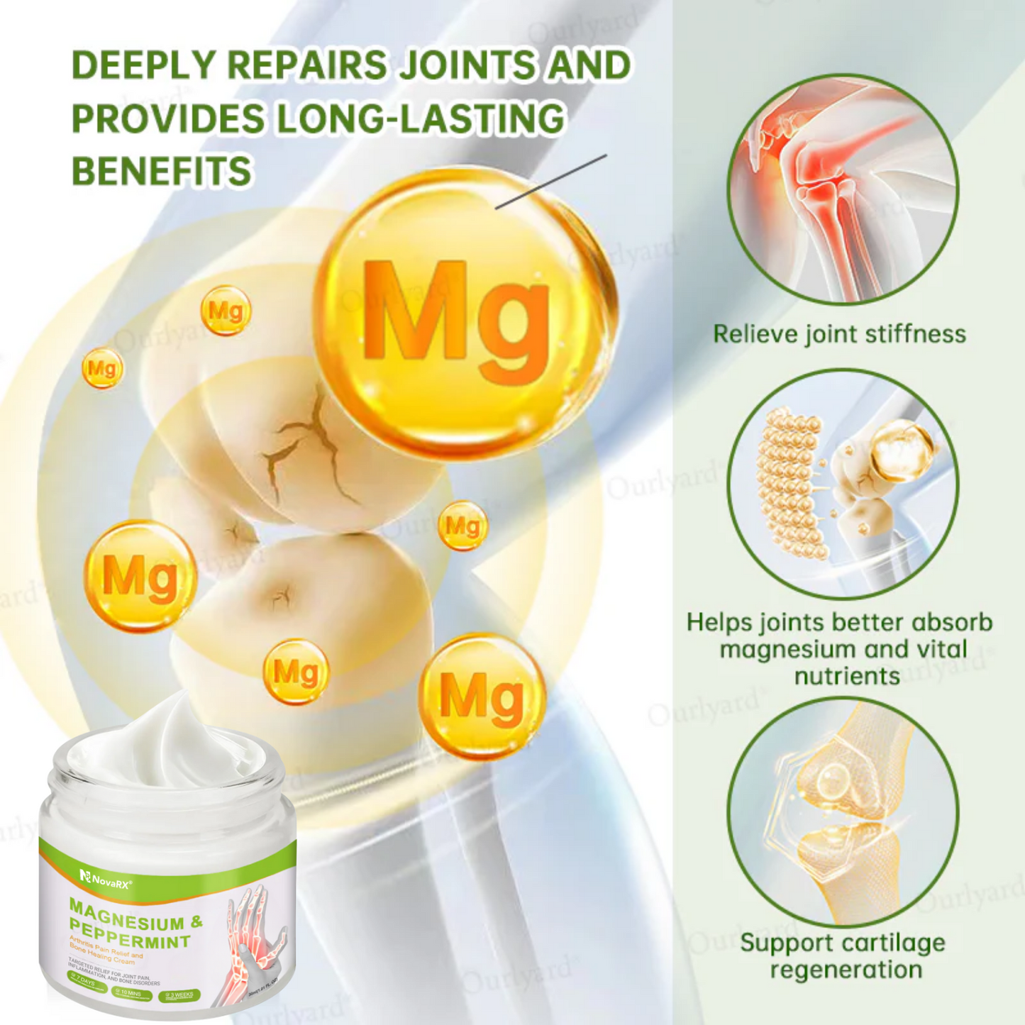 NovaRX® Magnesium & Peppermint Arthritis Pain Relief and Bone Healing Cream