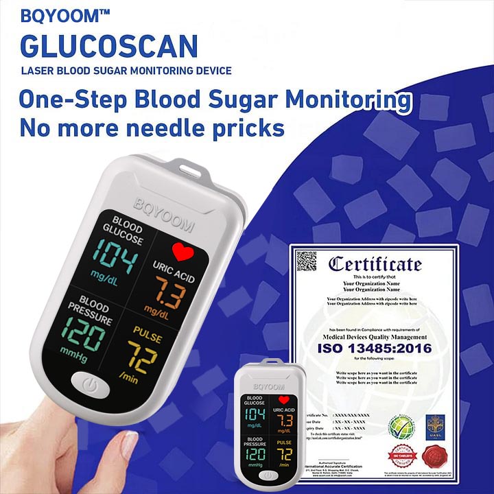 BQYOOMTM 5th Gen FDA-Approved Non-Invasive Glucose Testing — Say Goodbye to Finger Pricks