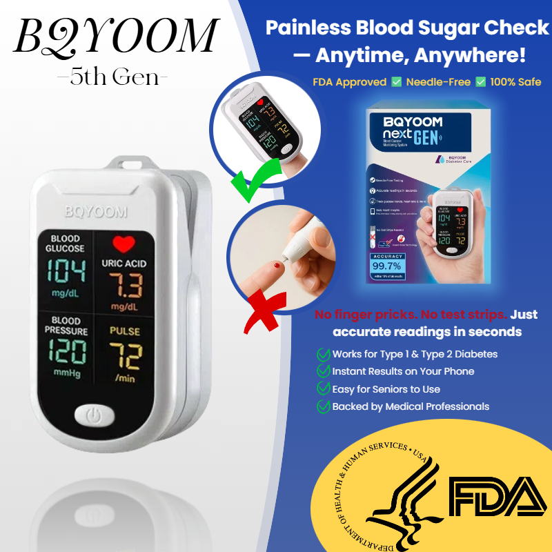 BQYOOMTM 5th Gen FDA-Approved Non-Invasive Glucose Testing — Say Goodbye to Finger Pricks